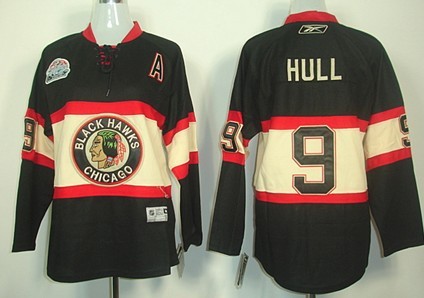 Personalized Youth Chicago Blackhawks #9 Bobby Hull Black Third Jersey