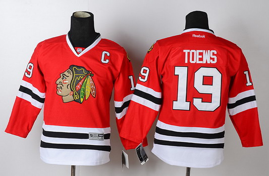 Personalized Youth Chicago Blackhawks #19 Janathan Toews Red Jersey