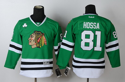 Personalized Youth Chicago Blackhawks #81 Marian Hossa Green Jersey