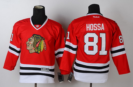 Personalized Youth Chicago Blackhawks #81 Marian Hossa Red Jersey