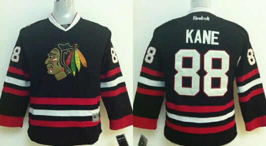 Personalized Youth Chicago Blackhawks #88 Patrick Kane Black Jersey