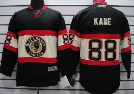 Personalized Youth Chicago Blackhawks #88 Patrick Kane Black Third Jersey