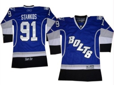 Personalized Youth Tampa Bay Lightning #91 Steven Stamkos Blue Third Jersey