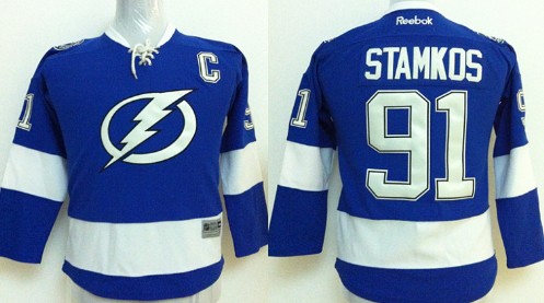 Personalized Youth Tampa Bay Lightning #91 Steven Stamkos New Blue Jersey