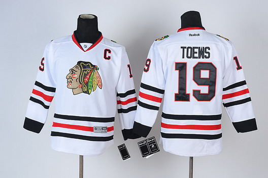 Personalized Youth Chicago Blackhawks #19 Janathan Toews White Jersey