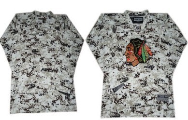 Personalized Youth Chicago Blackhawks Blank White Camo Jersey