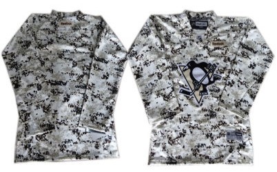 Personalized Youth Pittsburgh Penguins Blank White Camo Jersey