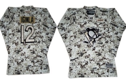 Personalized Youth Pittsburgh Penguins #12 Jarome Iginla White Camo Jersey