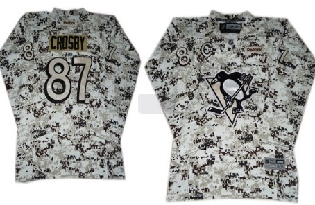 Personalized Youth Pittsburgh Penguins #87 Sidney Crosby White Camo Jersey