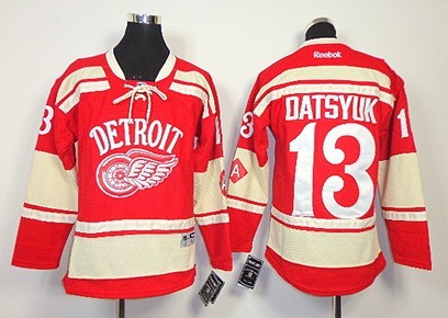 Personalized Youth Detroit Red Wings #13 Pavel Datsyuk 2014 Winter Classic Red Kids Jersey