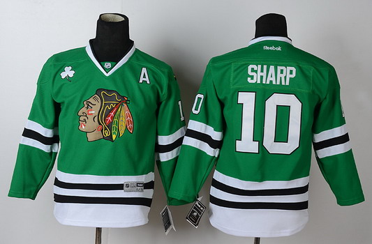 Personalized Youth Chicago Blackhawks #10 Patrick Sharp Green Jersey