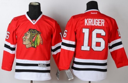 Personalized Youth Chicago Blackhawks #16 Marcus Kruger Red Jersey