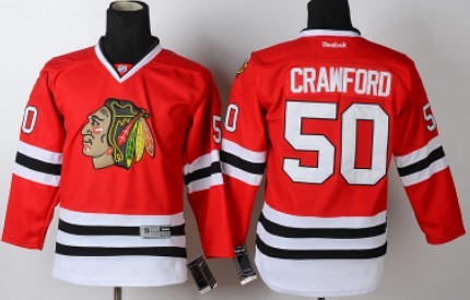 Personalized Youth Chicago Blackhawks #50 Corey Crawford Red Jersey