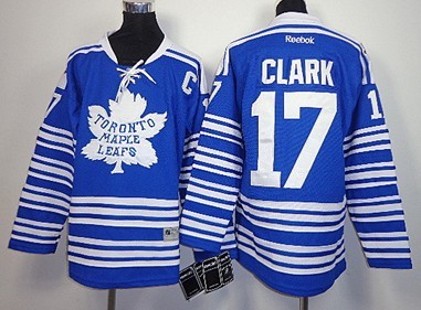 Personalized Youth Toronto Maple Leafs #17 Wendel Clark 2014 Winter Classic Blue Jersey