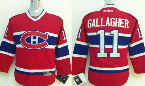 Personalized Youth Montreal Canadiens #11 Brendan Gallagher Red Jersey