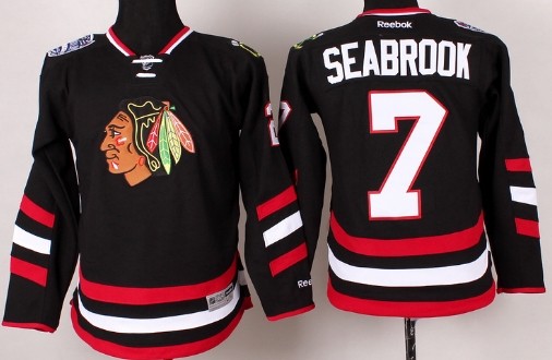 Personalized Youth Chicago Blackhawks #7 Brent Seabrook 2014 Stadium Series Black Jersey