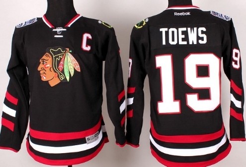 Personalized Youth Chicago Blackhawks #19 Jonathan Toews 2014 Stadium Series Black Jersey