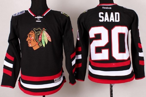 Personalized Youth Chicago Blackhawks #20 Brandon Saad 2014 Stadium Series Black Jersey