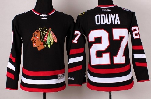 Personalized Youth Chicago Blackhawks #27 Johnny Oduya 2014 Stadium Series Black Jersey