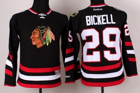 Personalized Youth Chicago Blackhawks #29 Bryan Bickell 2014 Stadium Series Black Jersey