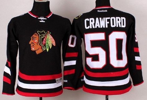 Personalized Youth Chicago Blackhawks #50 Corey Crawford 2014 Stadium Series Black Jersey