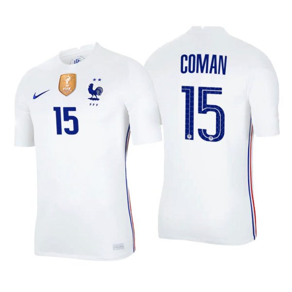 Personalized Men’s Kingsley Coman France National White Away Jersey