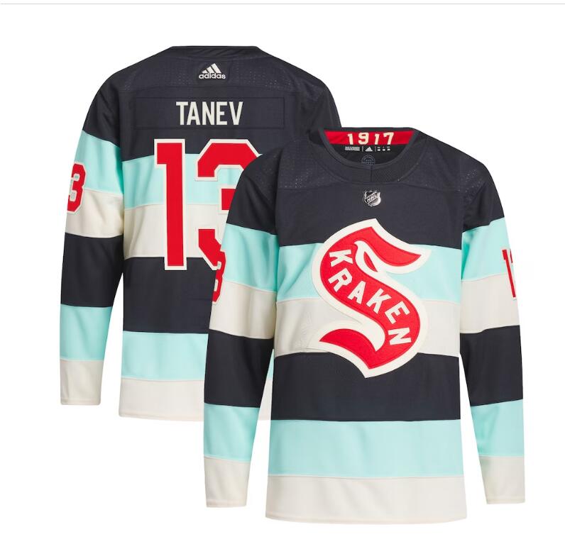 Personalized Brandon Tanev Seattle Kraken 2024 NHL Winter Classic Primegreen Authentic Player Jersey Deep Sea Blue
