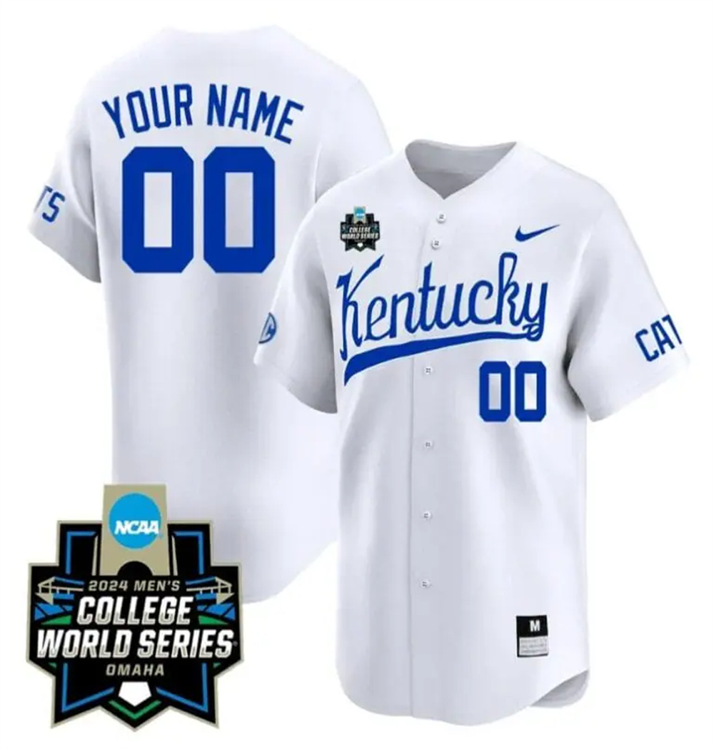 Personalized Custom Kentucky Wildcats Jersey 2024 College World Series Premier Limited NCAA Baseball Stitched White