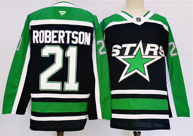 Personalized Men’s Dallas Stars #21 Jason Robertson Black 2024-25 Reverse Retro