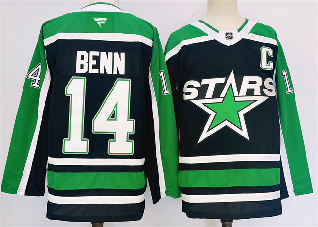 Personalized Men’s Dallas Stars #14 Jamie Benn Black 2024-25 Reverse Retro Stitched
