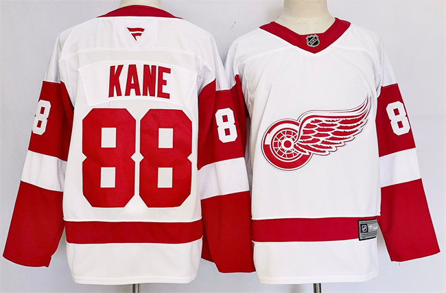 Personalized Men’s Detroit Red Wings #88 Patrick Kane White 2024-25 Stitched Jersey
