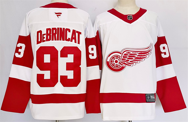 Personalized Men’s Detroit Red Wings #93 Alex DeBrincat White 2024-25 Stitched Jersey