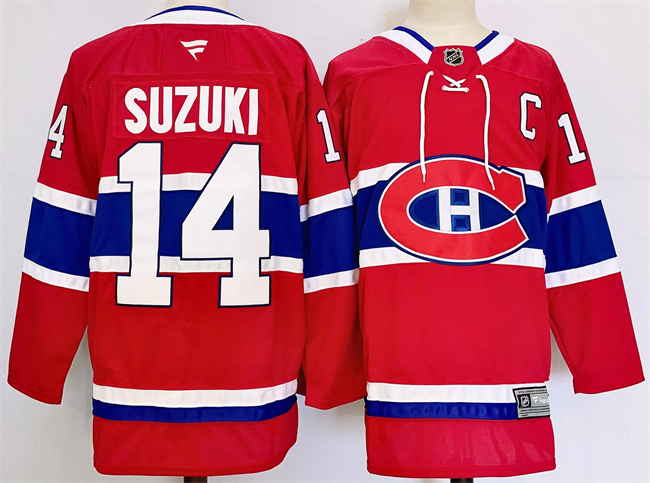 Personalized Men’s Montreal Canadiens #14 Nick Suzuki Red 2024-25 Stitched Jersey