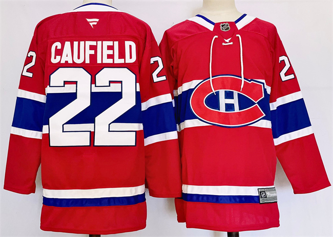Personalized Men’s Montreal Canadiens #22 Cole Caufield Red 2024-25 Stitched Jersey
