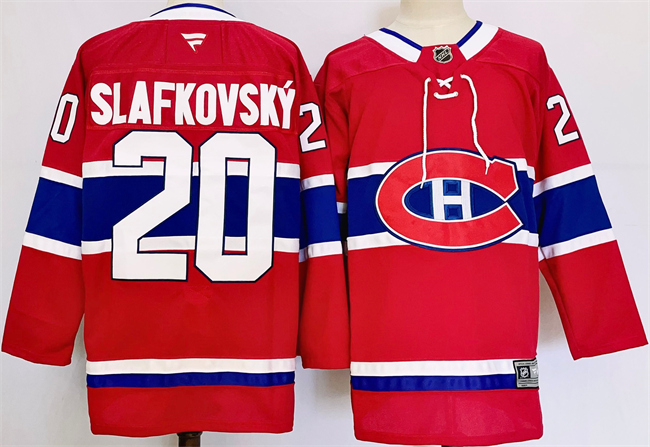 Personalized Men’s Montreal Canadiens #20 Juraj Slafkovsky Red 2024-25 Stitched Jersey