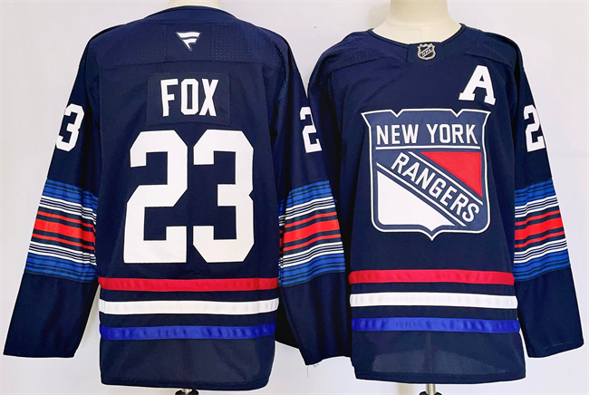 Personalized Men’s New York Rangers #23 Adam Fox Navy 2024-25 Stitched Jersey
