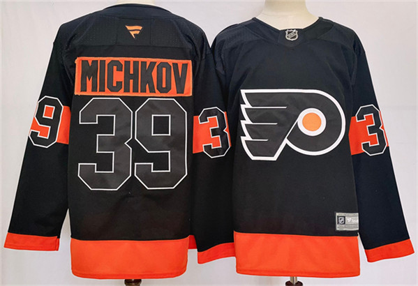 Personalized Men’s Philadelphia Flyers #39 Matvei Michkov Black 2024 Stitched Jersey