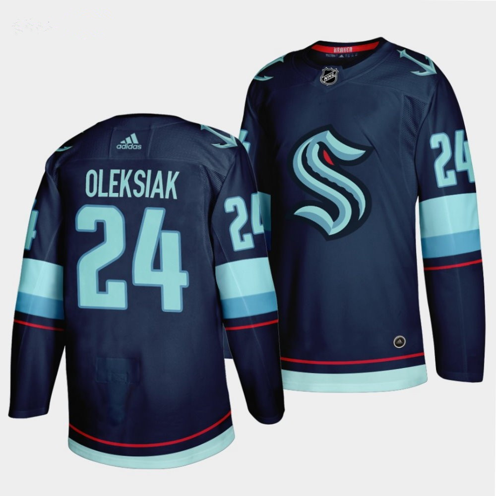 Personalized Men’s Seattle Kraken #24 Jamie Oleksiak Home Navy Jersey