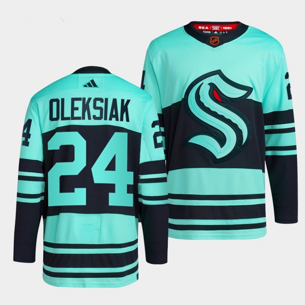 Personalized Men’s Seattle Kraken #24 Jamie Oleksiak Reverse Ice Blue Jersey