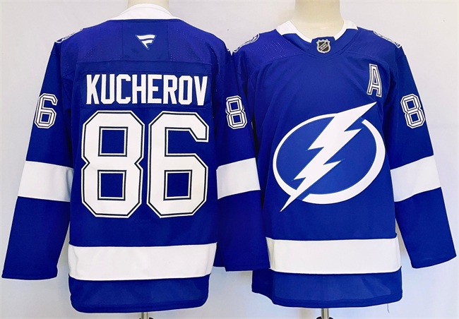 Personalized Men’s Tampa Bay Lightning #86 Nikita Kucherov 2024-25 Blue Stitched Jersey