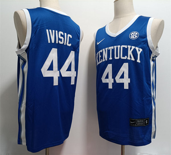 Personalized Men’s Kentucky Wildcats #44 Zvonimir Ivisic Royal Away 2023-24 College Basketball Game Jersey