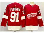 Personalized Detroit Red Wings #91 Sergei Fedorov 2024 Red Jersey