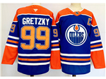 Personalized Edmonton Oilers #99 Wayne Gretzky 2024 Royal Blue Jersey