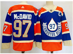 Personalized Edmonton Oilers #97 Connor McDavid Royal Blue 2023 Heritage Classic Jersey