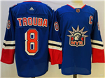 Personalized New York Rangers #8 Jacob Trouba Royal Reverse Retro 2.0 Jersey