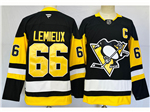 Personalized Pittsburgh Penguins #66 Mario Lemieux 2024 Black Jersey