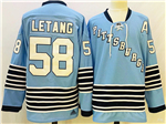 Personalized Pittsburgh Penguins #58 Kris Letang Blue Heritage Classics Jersey