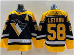 Personalized Pittsburgh Penguins #58 Kris Letang Black Reverse Retro 2.0 Jersey