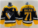 Personalized Pittsburgh Penguins #71 Evgeni Malkin Black Reverse Retro 2.0 Jersey