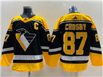 Personalized Pittsburgh Penguins #87 Sidney Crosby Black Reverse Retro 2.0 Jersey